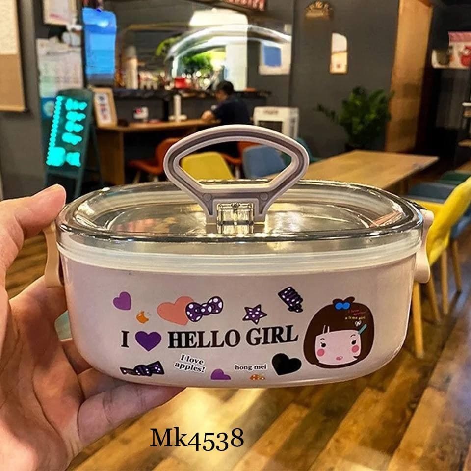 ظرف غذا استیل hello girl — تصویر ۳