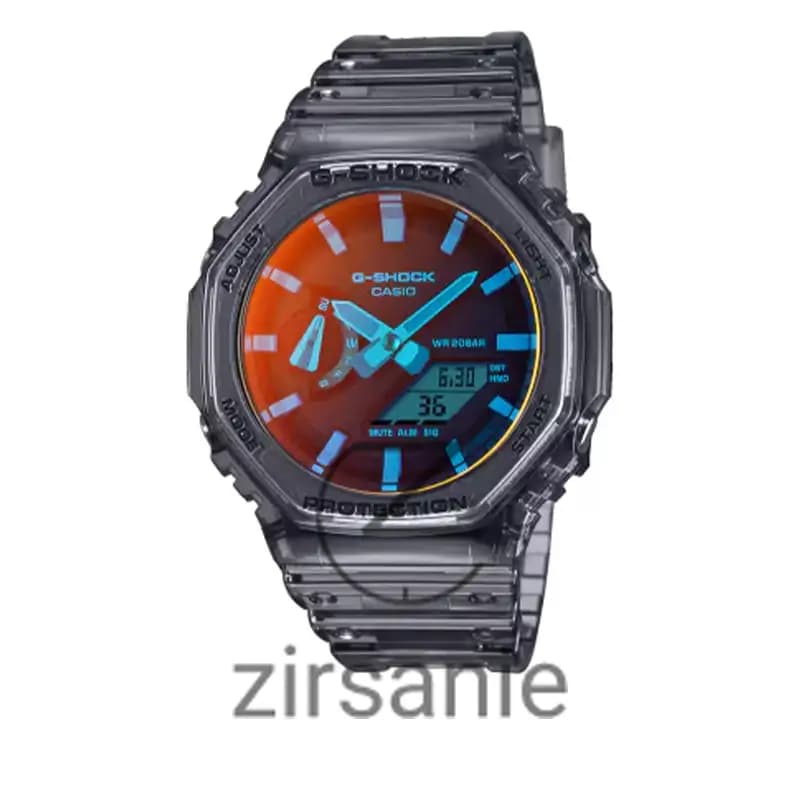 ساعت مچی مردانه کاسیو جی شاک بند شیشه ای صفحه سرمه ای Casio G-Shock Ga-2100 Glass Dark Blue screen — تصویر ۵