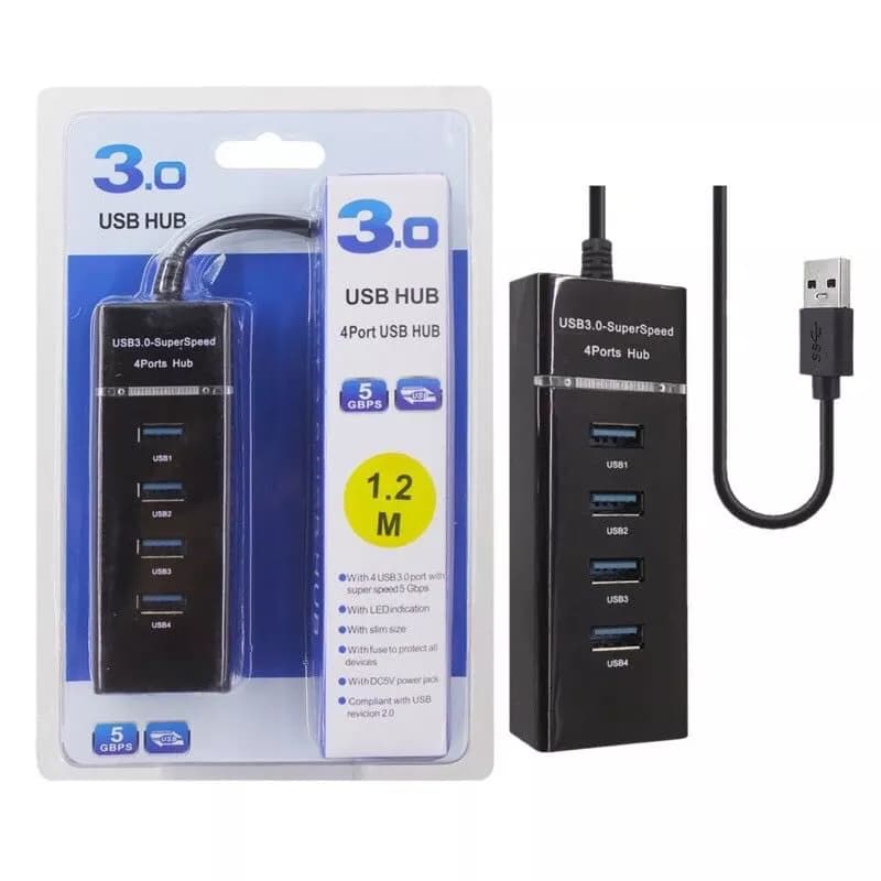 هاب 4 پورت 30سانتی پک آّبی HUB 4port USB3 — تصویر ۳