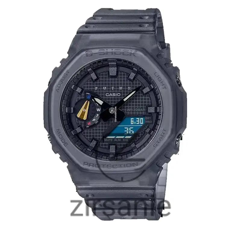ساعت مچی مردانه کاسیو جی شاک بند شیشه ای صفحه آبی Casio G-Shock Ga-2100 Glass Blue screen — تصویر ۶