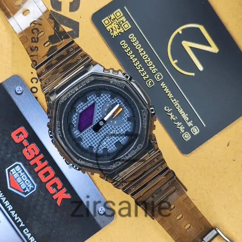 ساعت مچی مردانه کاسیو جی شاک بند شیشه ای صفحه آبی Casio G-Shock Ga-2100 Glass Blue screen — تصویر ۷