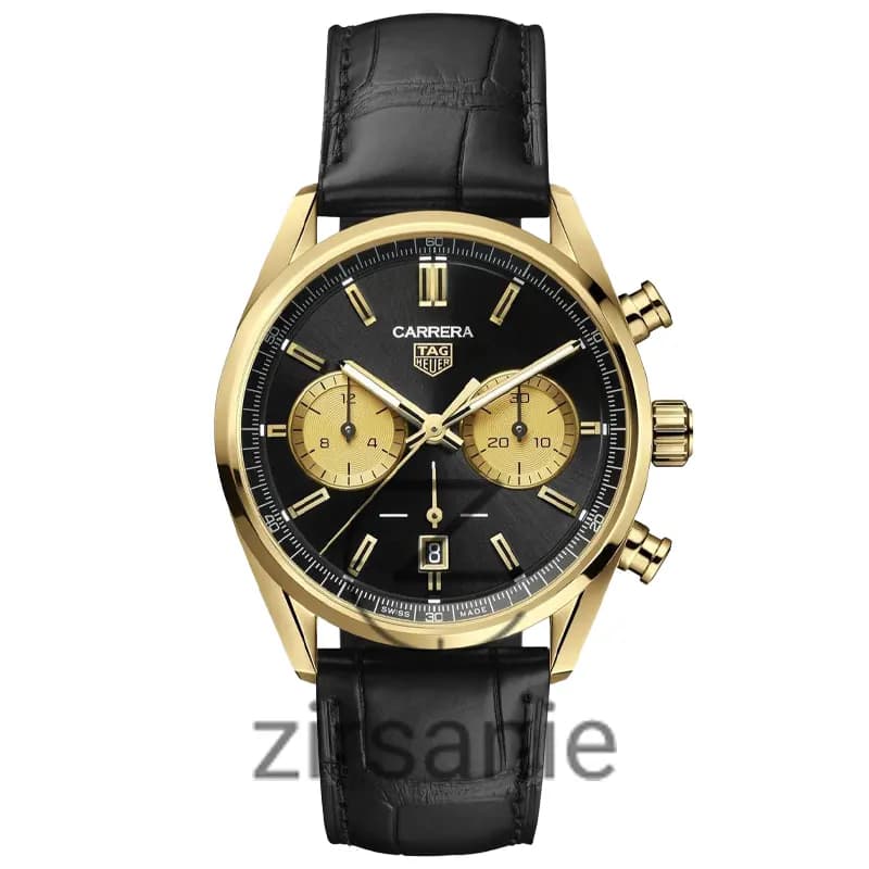 ساعت مچی مردانه تگ هویر Aquarcer سه موتور کرنوگراف طلایی صفحه مشکی Tag Heuer Black Aquarcer Gold with Black screen — تصویر ۳