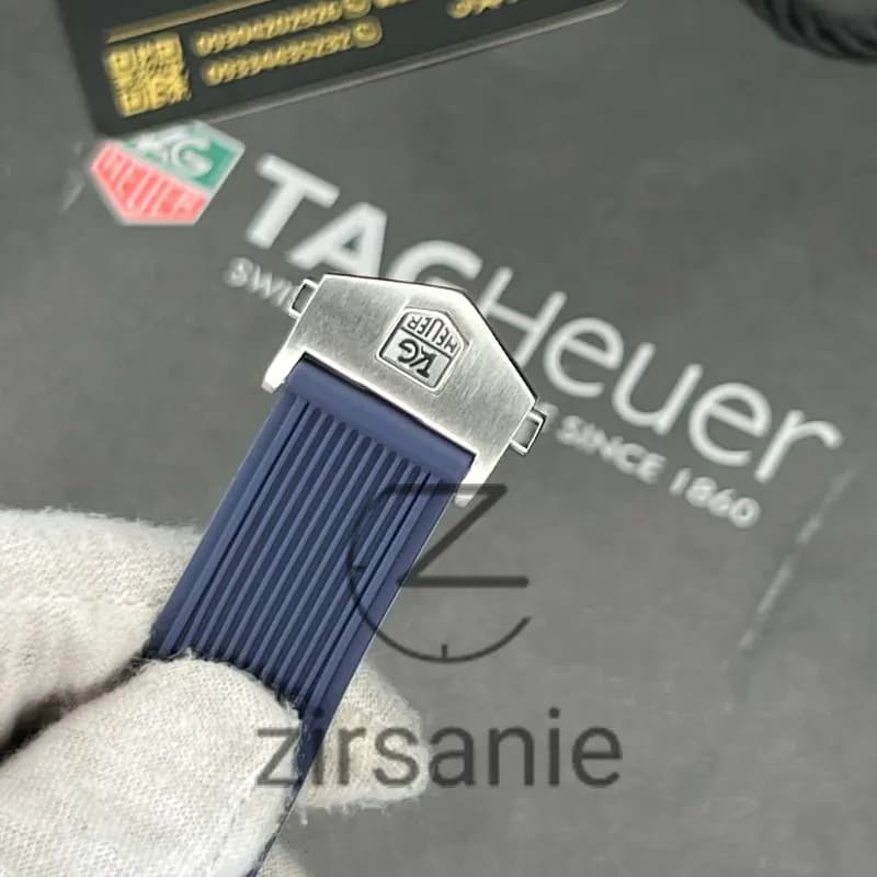 ساعت مچی مردانه تگ هویر Aquarcer اتومات سیلور صفحه آبی Tag Heuer Black Aquarcer Automatic silver blue screen — تصویر ۸