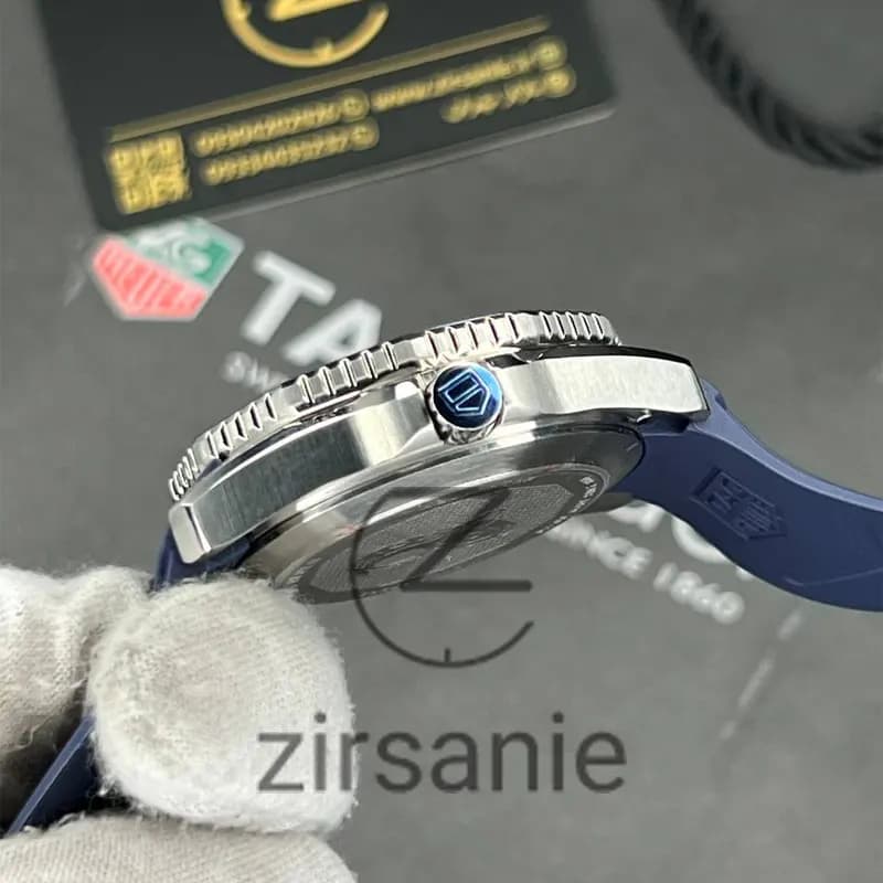 ساعت مچی مردانه تگ هویر Aquarcer اتومات سیلور صفحه آبی Tag Heuer Black Aquarcer Automatic silver blue screen — تصویر ۷