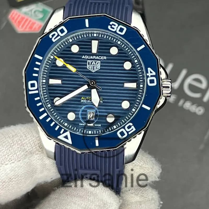 ساعت مچی مردانه تگ هویر Aquarcer اتومات سیلور صفحه آبی Tag Heuer Black Aquarcer Automatic silver blue screen — تصویر ۶