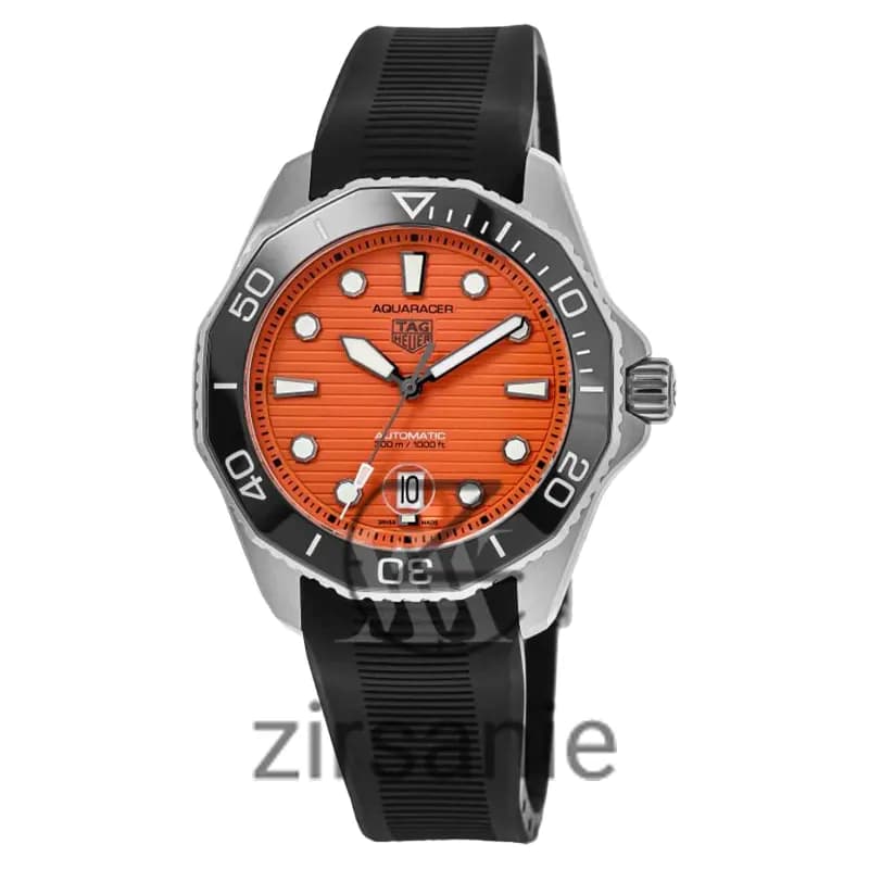 ساعت مچی مردانه تگ هویر Aquarcer اتومات سیلور صفحه نارنجی Tag Heuer Black Aquarcer Automatic silver orange screen — تصویر ۹