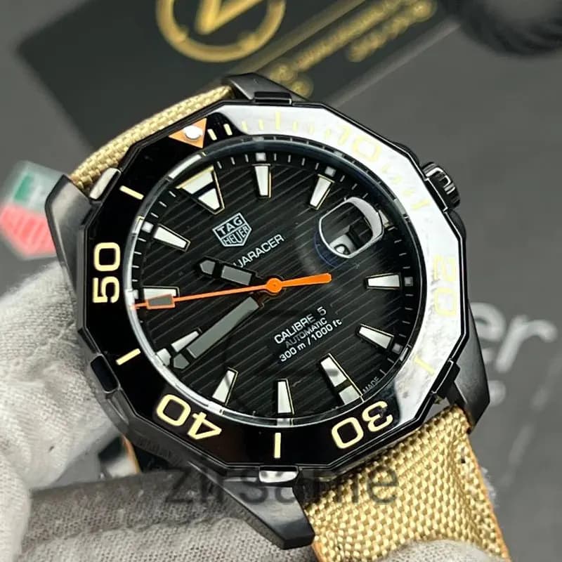 ساعت مچی مردانه تگ هویر Aquarcer اتومات قاب مشکی صفحه مشکی Tag Heuer Black Aquarcer Black frame black screen — تصویر ۱۰