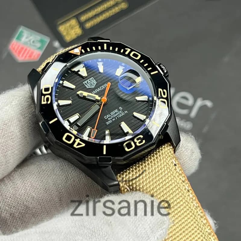 ساعت مچی مردانه تگ هویر Aquarcer اتومات قاب مشکی صفحه مشکی Tag Heuer Black Aquarcer Black frame black screen — تصویر ۷
