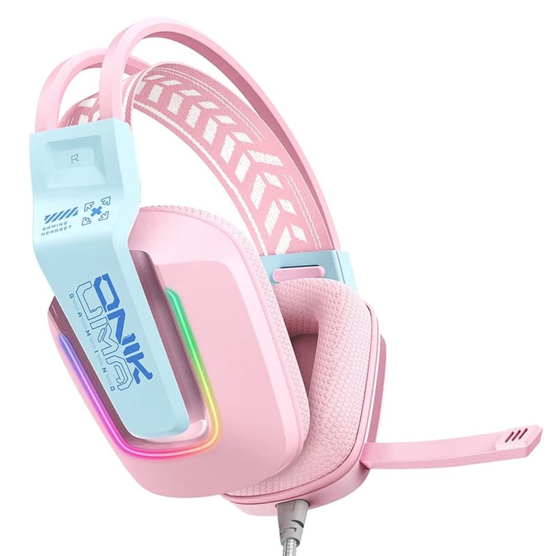 هدست گیمینگ اونیکوما X13 Pink RGB Wired — تصویر ۴