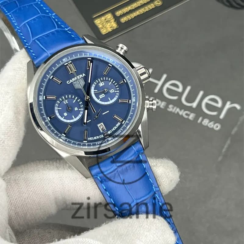 ساعت مچی مردانه تگ هویر سه موتور کرنوگراف سیلور صفحه آبی Tag Heuer Porsche Silver blue screen — تصویر ۱۰