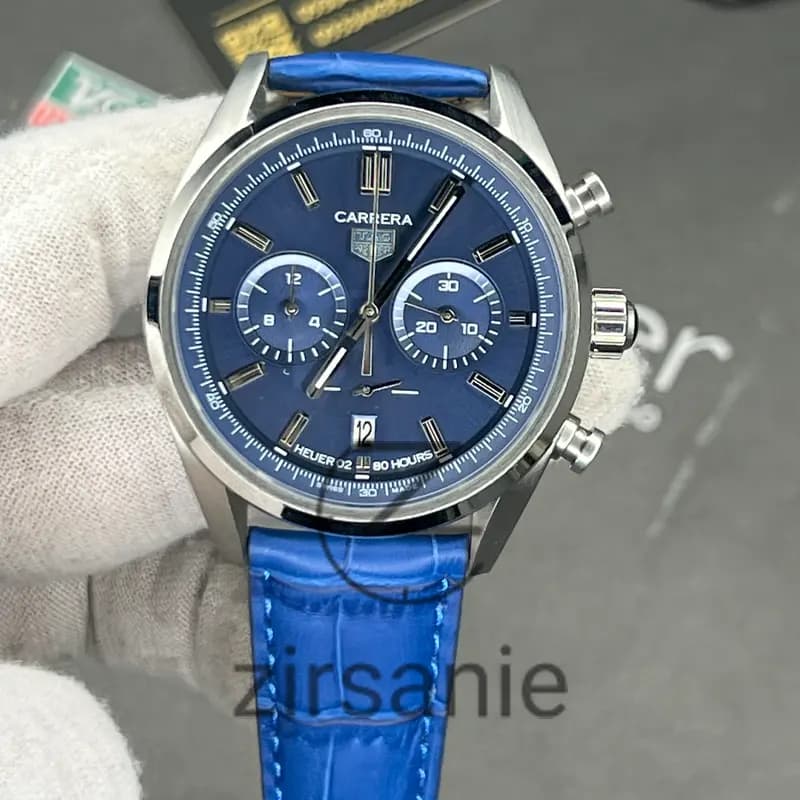 ساعت مچی مردانه تگ هویر سه موتور کرنوگراف سیلور صفحه آبی Tag Heuer Porsche Silver blue screen — تصویر ۱۱