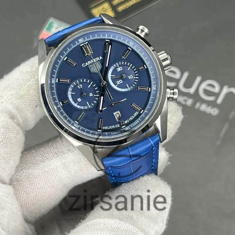 ساعت مچی مردانه تگ هویر سه موتور کرنوگراف سیلور صفحه آبی Tag Heuer Porsche Silver blue screen — تصویر ۴