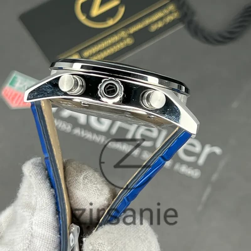 ساعت مچی مردانه تگ هویر سه موتور کرنوگراف سیلور صفحه آبی Tag Heuer Porsche Silver blue screen — تصویر ۶