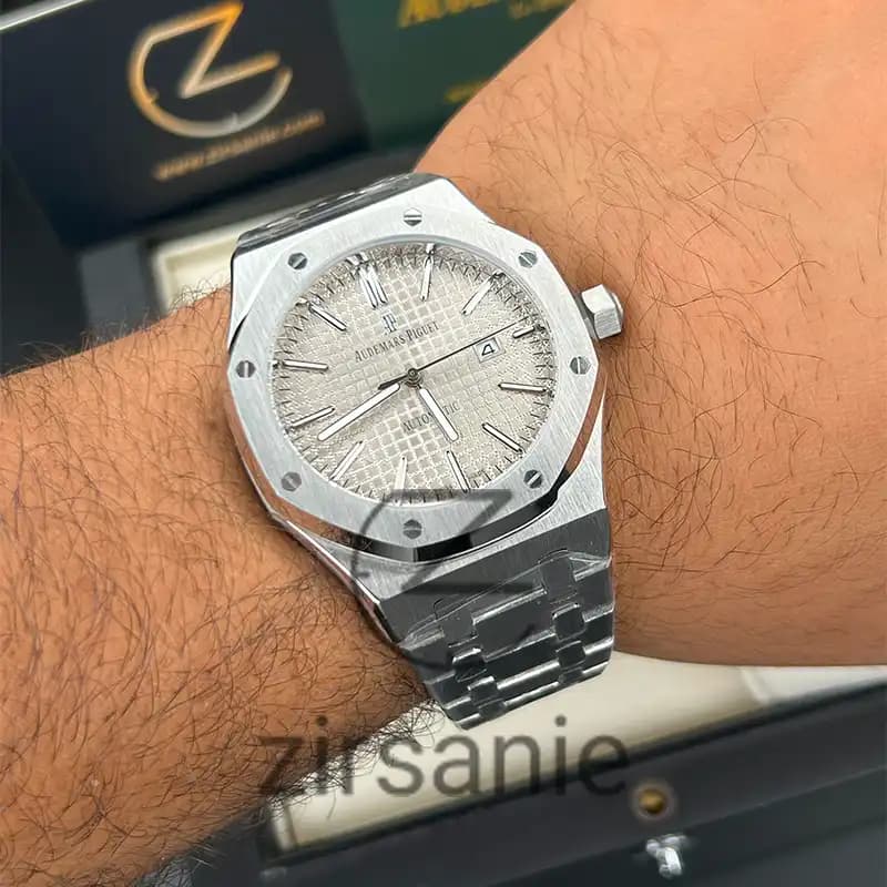 ساعت مچی مردانه اودمار پیگه سیلور طوسی Audemars Piguet silver gray — تصویر ۱۱