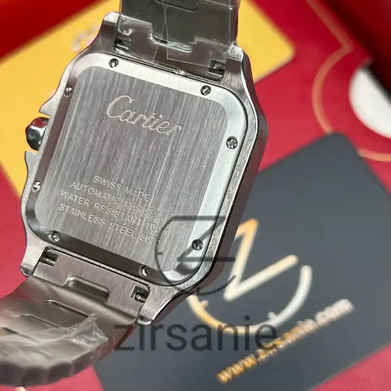 ساعت مچی مردانه کارتیر سانتوز سیلور صفحه سبز Cartier Santoz Silver green screen — تصویر ۴