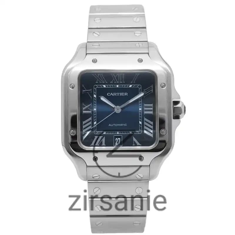 ساعت مچی مردانه کارتیر سانتوز سیلور صفحه آبی Cartier Santoz Silver blue screen — تصویر ۹