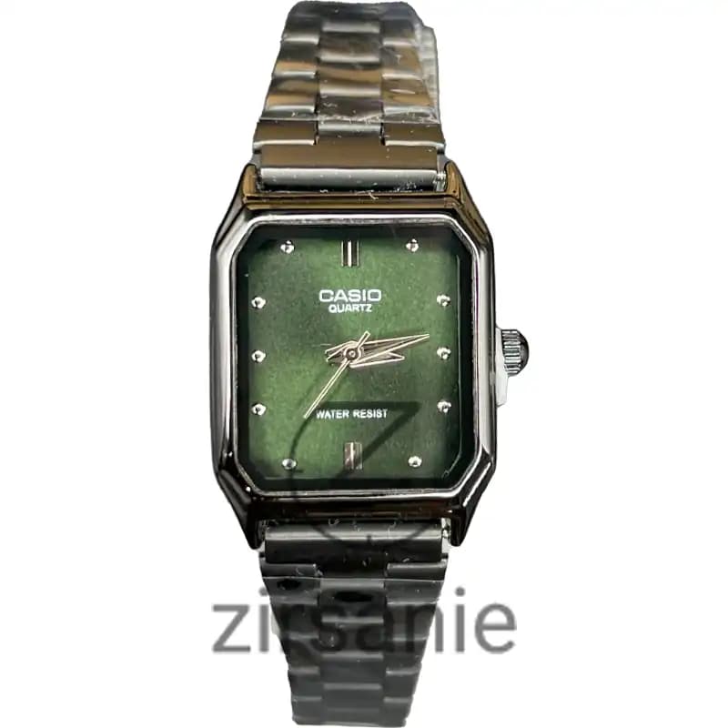 ساعت زنانه کاسیو کلاسیک مشکی سبز casio classic black green