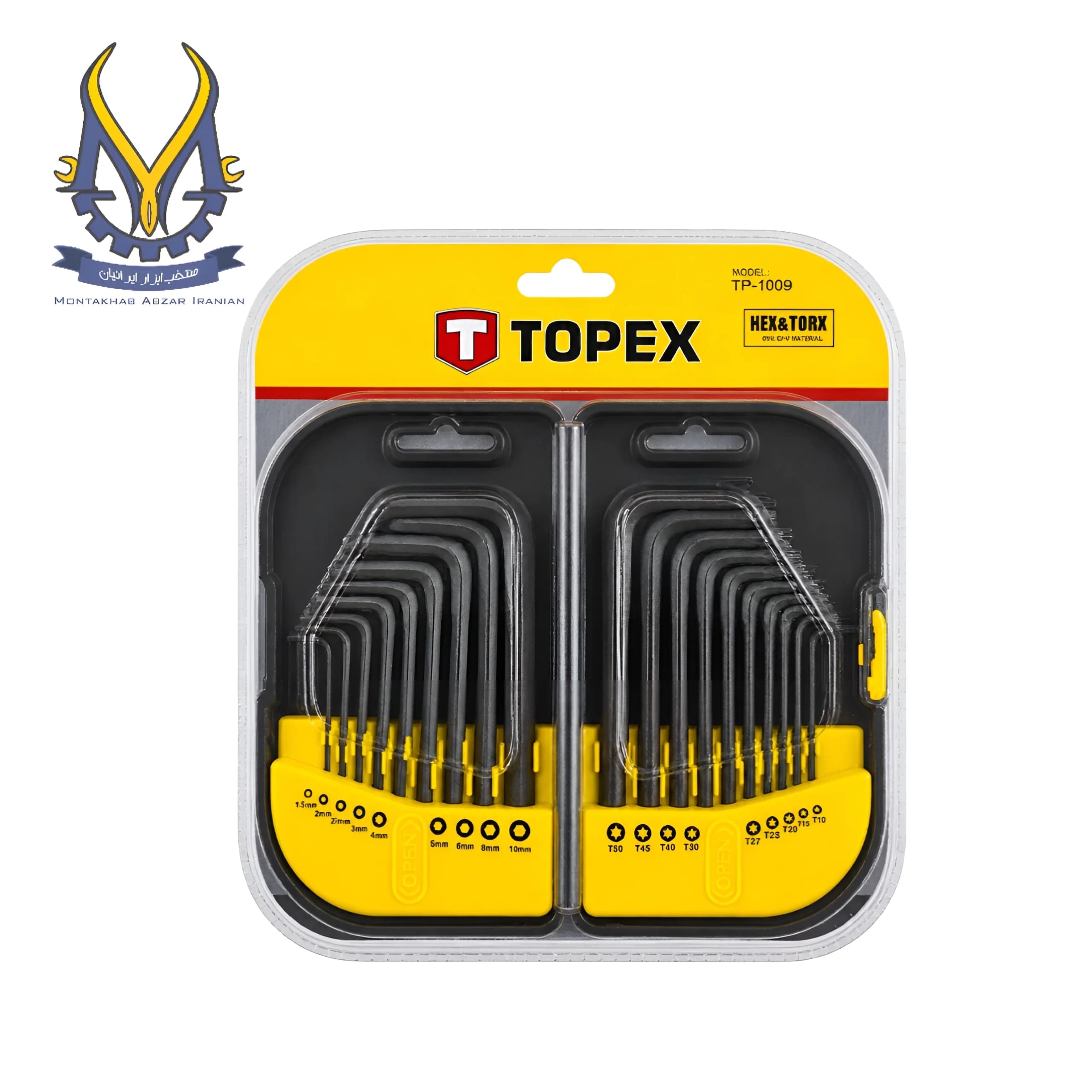 آچار آلن تاپکس مدل YP-6par/setarei-TP-1009 مجموعه 18 عددی