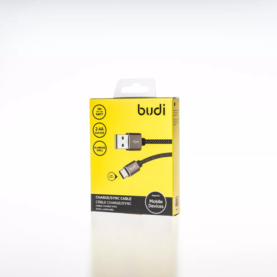 کابل شارژ تایپ سی سفید BUDI J180T — تصویر ۴