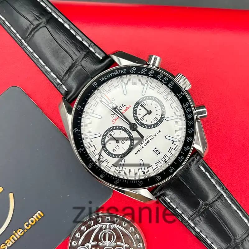 ساعت مچی مردانه امگا اسپید مستر کرنوگراف سیلور صفحه سفید Omega Speedmaster Chronograph Silver White Screen — تصویر ۱۱