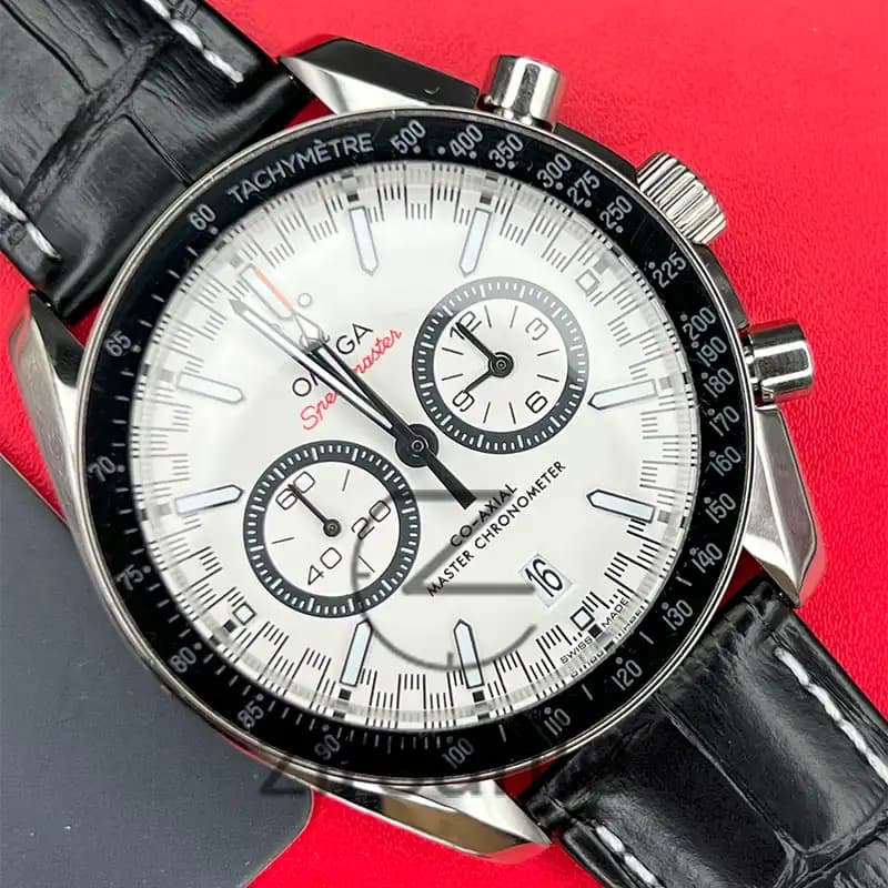 ساعت مچی مردانه امگا اسپید مستر کرنوگراف سیلور صفحه سفید Omega Speedmaster Chronograph Silver White Screen — تصویر ۶