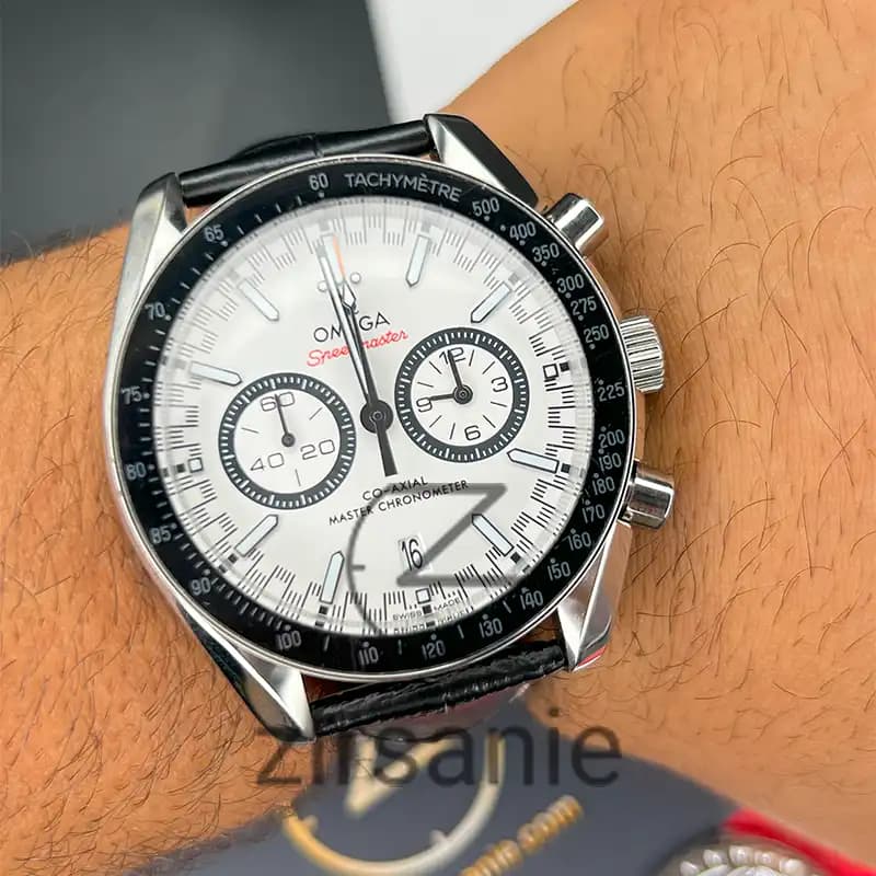 ساعت مچی مردانه امگا اسپید مستر کرنوگراف سیلور صفحه سفید Omega Speedmaster Chronograph Silver White Screen — تصویر ۷