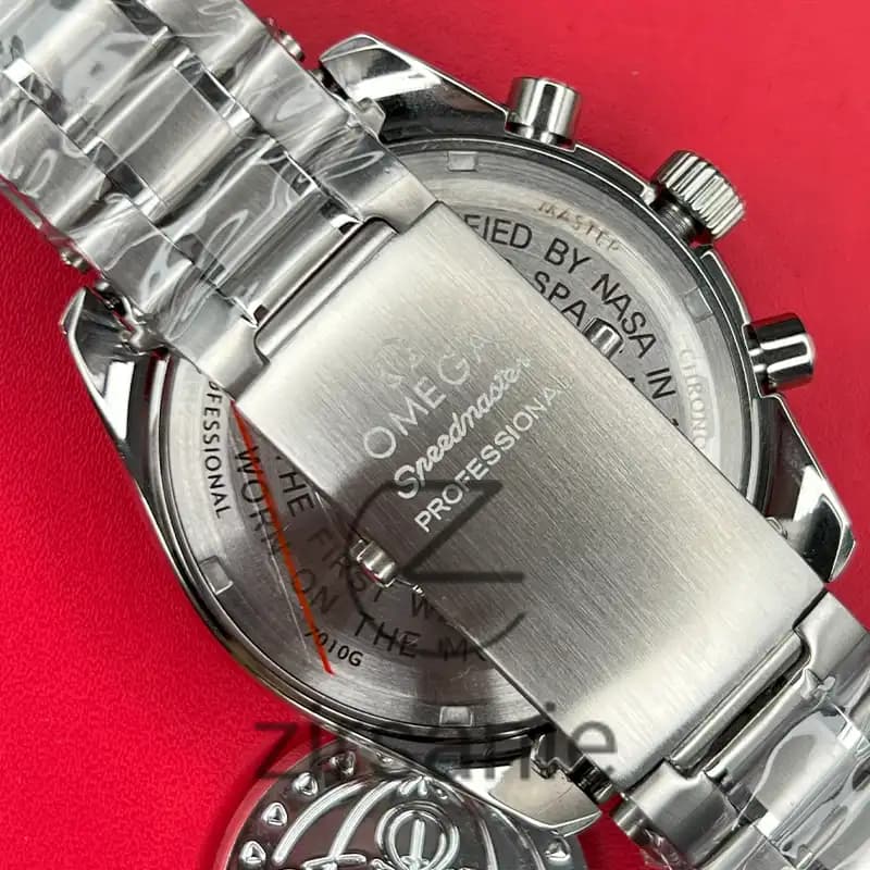 ساعت مچی مردانه امگا اسپید مستر کرنوگراف سیلور صفحه مشکی Omega Speedmaster Chronograph Silver Balck Screen — تصویر ۱۰