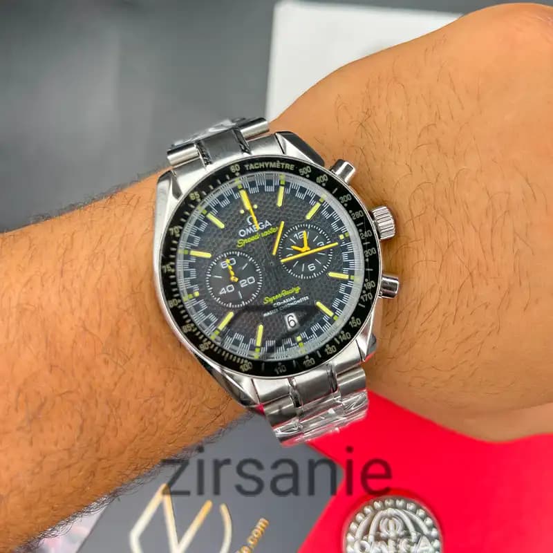 ساعت مچی مردانه امگا اسپید مستر کرنوگراف سیلور صفحه مشکی Omega Speedmaster Chronograph Silver Balck Screen — تصویر ۸