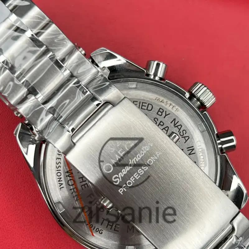 ساعت مچی مردانه امگا اسپید مستر سیلور صفحه سفید Omega Speedmaster silver white screen — تصویر ۵