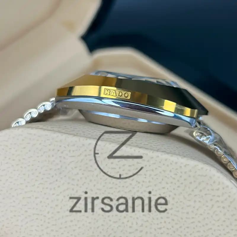 ساعت مچی مردانه رادو تخم مرغی اتومات تمام طلایی Rado Diastar Automatic Full Golden — تصویر ۵