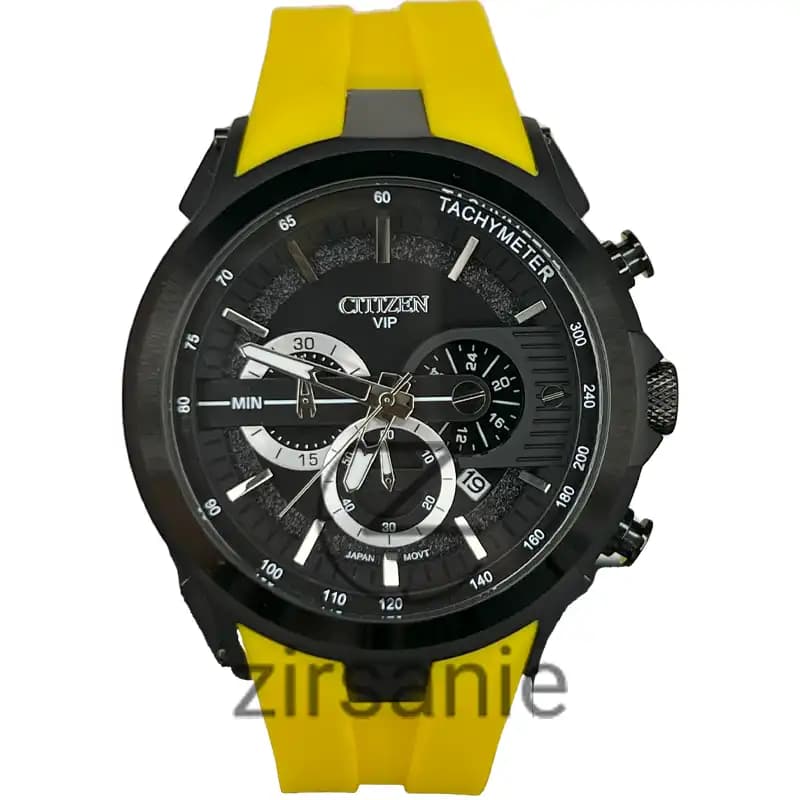 ساعت مچی مردانه سیتیزن کرنوگراف مشکی زرد Citizen Chronograph Black Yellow