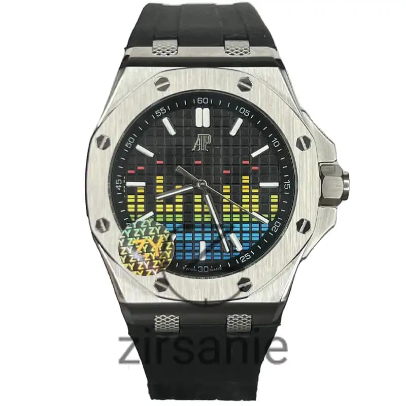 ساعت مچی مردانه اودمار پیگه افشور اکولایزر اتوماتیک سیلور مشکی Audemars Piguet Royal Oak Offshore Music Edition Silver Black — تصویر ۹