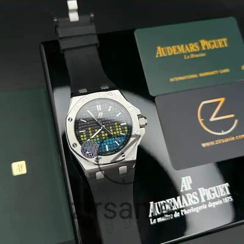 ساعت مچی مردانه اودمار پیگه افشور اکولایزر اتوماتیک سیلور مشکی Audemars Piguet Royal Oak Offshore Music Edition Silver Black — تصویر ۱۱