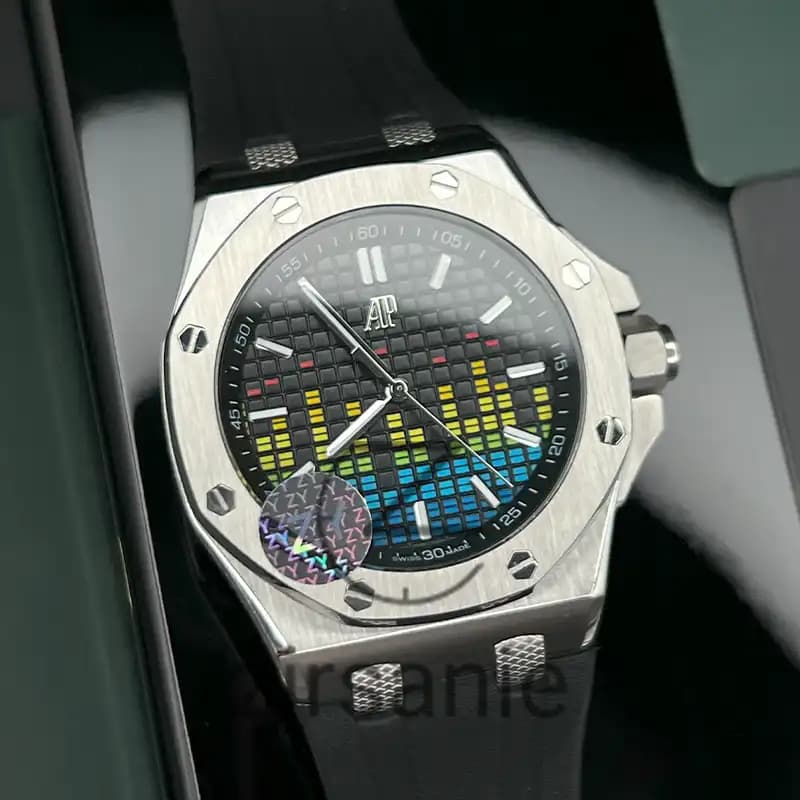 ساعت مچی مردانه اودمار پیگه افشور اکولایزر اتوماتیک سیلور مشکی Audemars Piguet Royal Oak Offshore Music Edition Silver Black — تصویر ۴