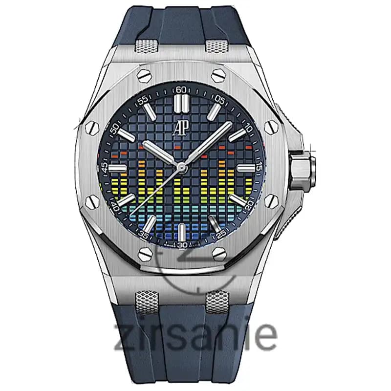 ساعت مچی مردانه اودمار پیگه افشور اکولایزر اتوماتیک سیلور سرمه‌ای Audemars Piguet Royal Oak Offshore Music Edition Silver Navay