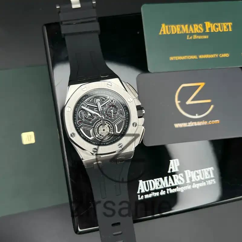 ساعت مچی مردانه اودمار پیگه افشور سیلور مشکی Audemars Piguet Royal Oak Offshore Silver Black — تصویر ۹