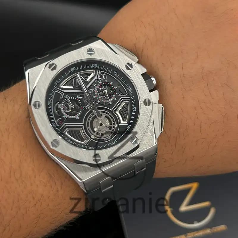 ساعت مچی مردانه اودمار پیگه افشور سیلور مشکی Audemars Piguet Royal Oak Offshore Silver Black — تصویر ۷