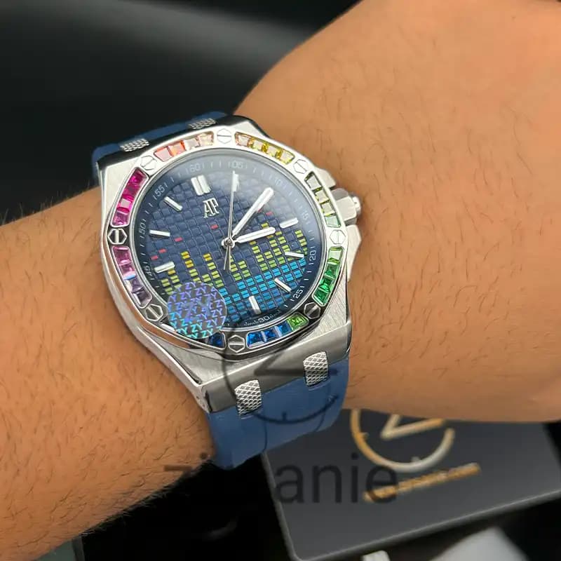ساعت مچی مردانه اودمار پیگه افشور اکولایزر اتوماتیک سیلور آبی Audemars Piguet Royal Oak Offshore Music Edition Silver Blue — تصویر ۷