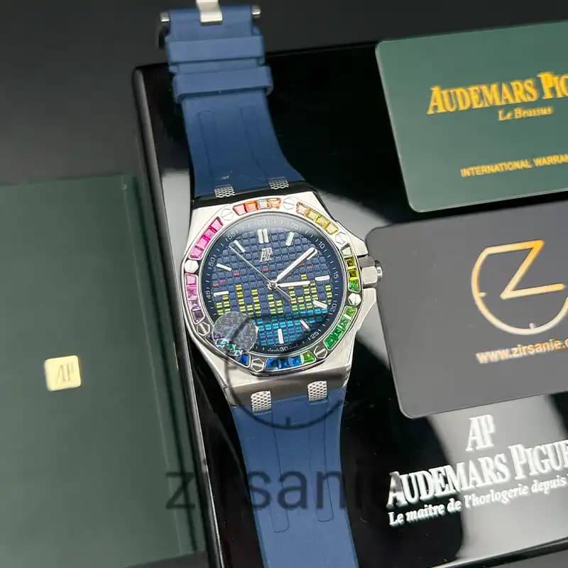 ساعت مچی مردانه اودمار پیگه افشور اکولایزر اتوماتیک سیلور آبی Audemars Piguet Royal Oak Offshore Music Edition Silver Blue — تصویر ۲