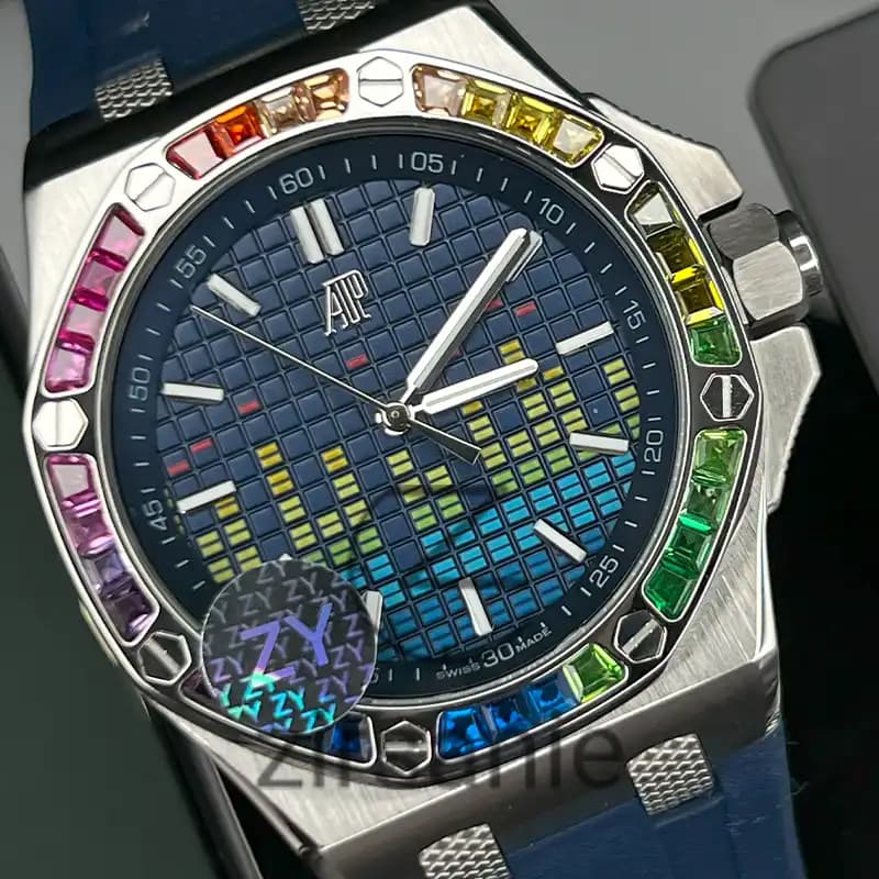 ساعت مچی مردانه اودمار پیگه افشور اکولایزر اتوماتیک سیلور آبی Audemars Piguet Royal Oak Offshore Music Edition Silver Blue — تصویر ۵