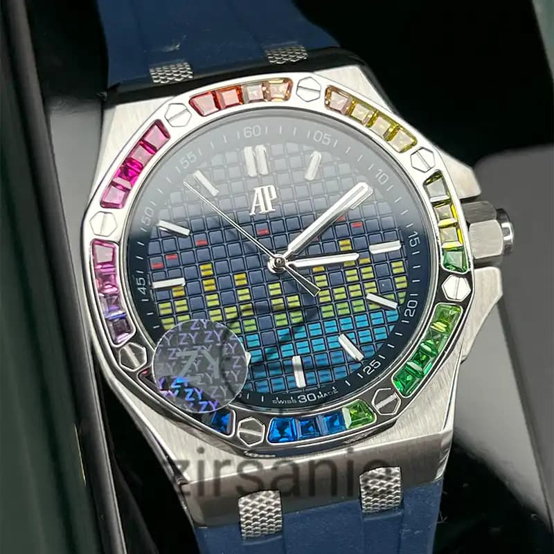 ساعت مچی مردانه اودمار پیگه افشور اکولایزر اتوماتیک سیلور آبی Audemars Piguet Royal Oak Offshore Music Edition Silver Blue — تصویر ۴