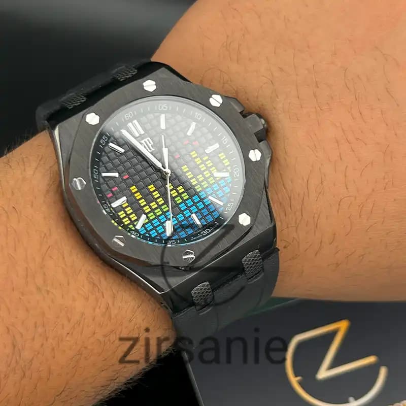 ساعت مچی مردانه اودمار پیگه افشور اکولایزر اتوماتیک مشکی Audemars Piguet Royal Oak Offshore Music Edition Black — تصویر ۶
