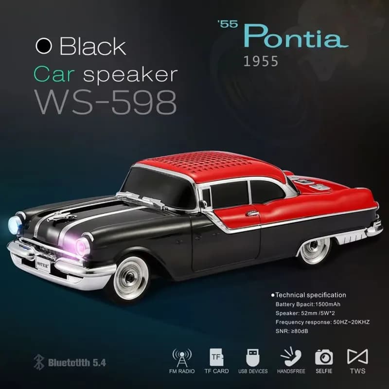 اسپیکر بلوتوثی قابل حمل وستر مدل WSTER WS-598 طرح شورلت — تصویر ۹