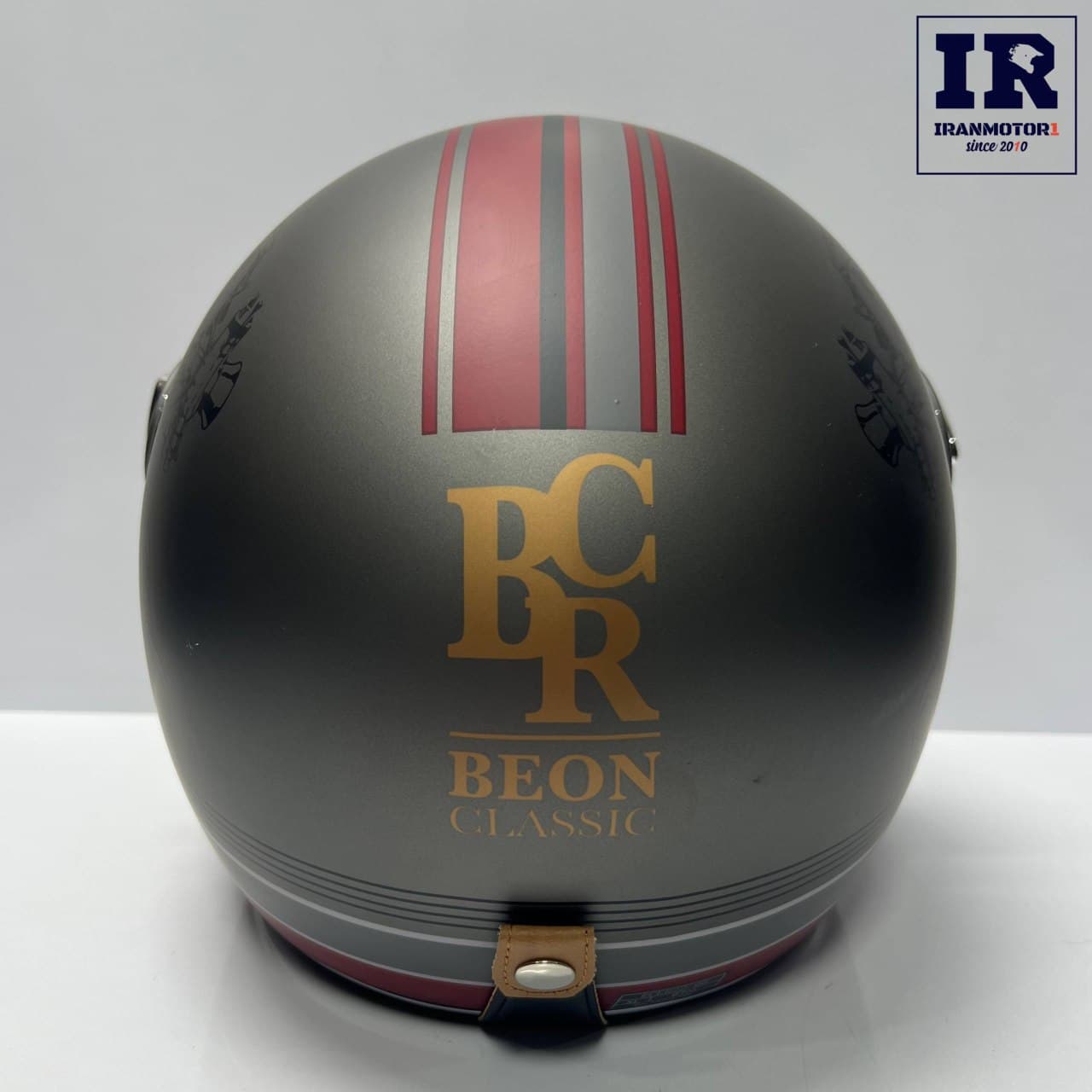کلاه کاسکت وسپایی بیون Beon کد 108 خاکستری زرشکی BRC — تصویر ۱۱
