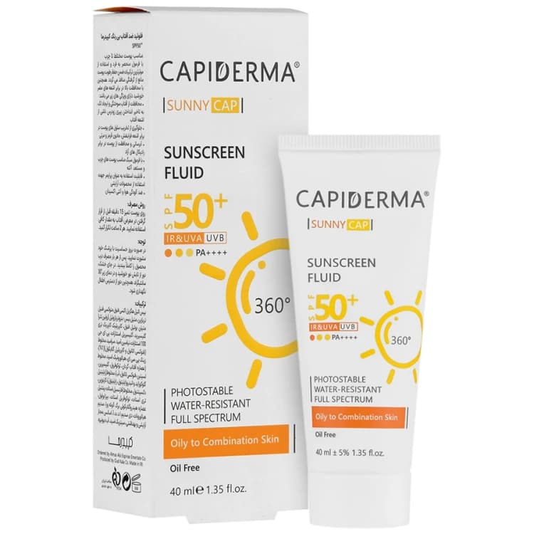 کپیدرما فلوئید ضد آفتاب بیرنگ پوست چرب SPF50 سانی کپ