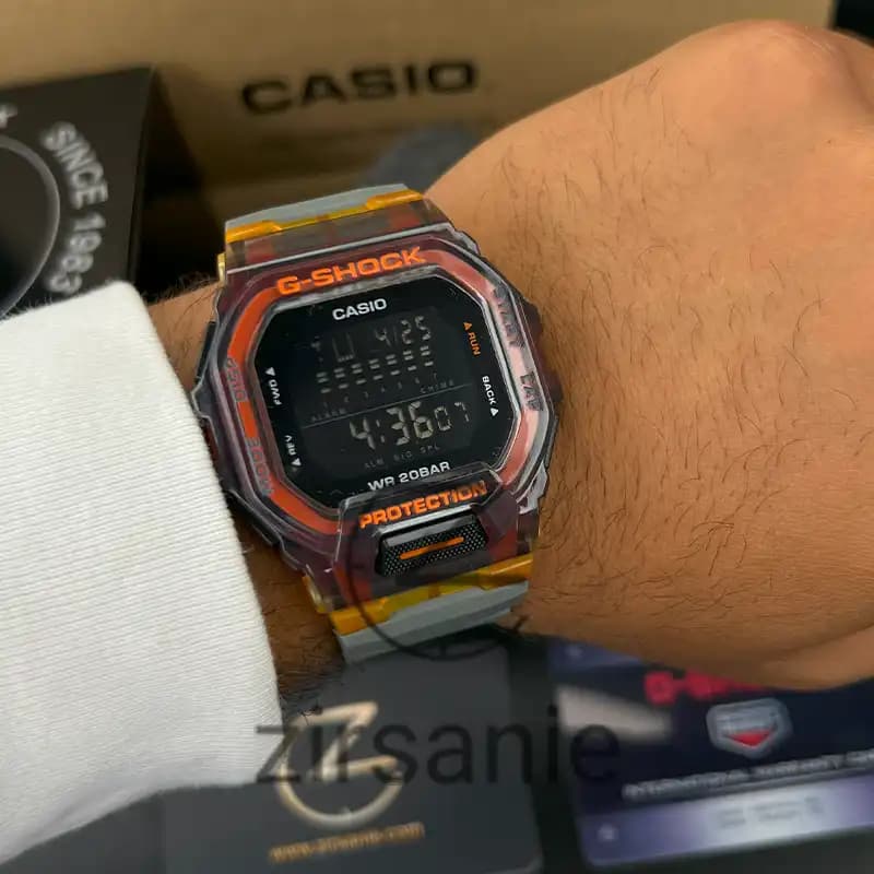 ساعت مچی مردانه کاسیو جی شاک نارنجی طوسی Casio G-Shock GBD-200sm Orange Gray — تصویر ۶