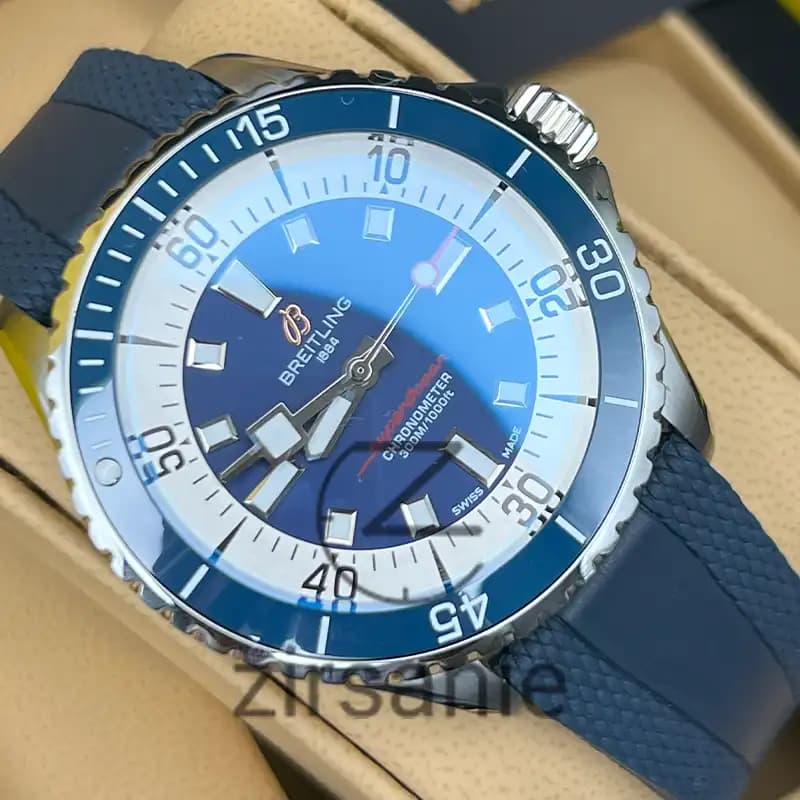 ساعت مردانه برایتلینگ سوپر اوشن اتومات سیلور سرمه‌ای Breitling Superocean Automatic Silver Navay — تصویر ۱۲