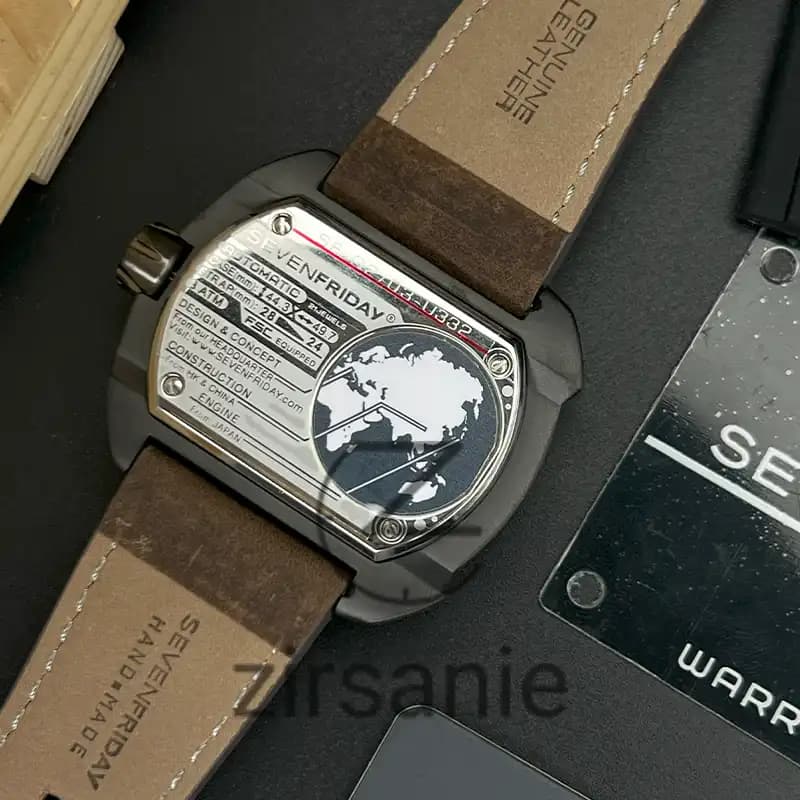 ساعت مچی مردانه سون فرایدی اتوماتیک سیلور بند چرم قهوه‌ای SevenFriday Automatic Q3 Silver Brown Leather Srtap — تصویر ۶