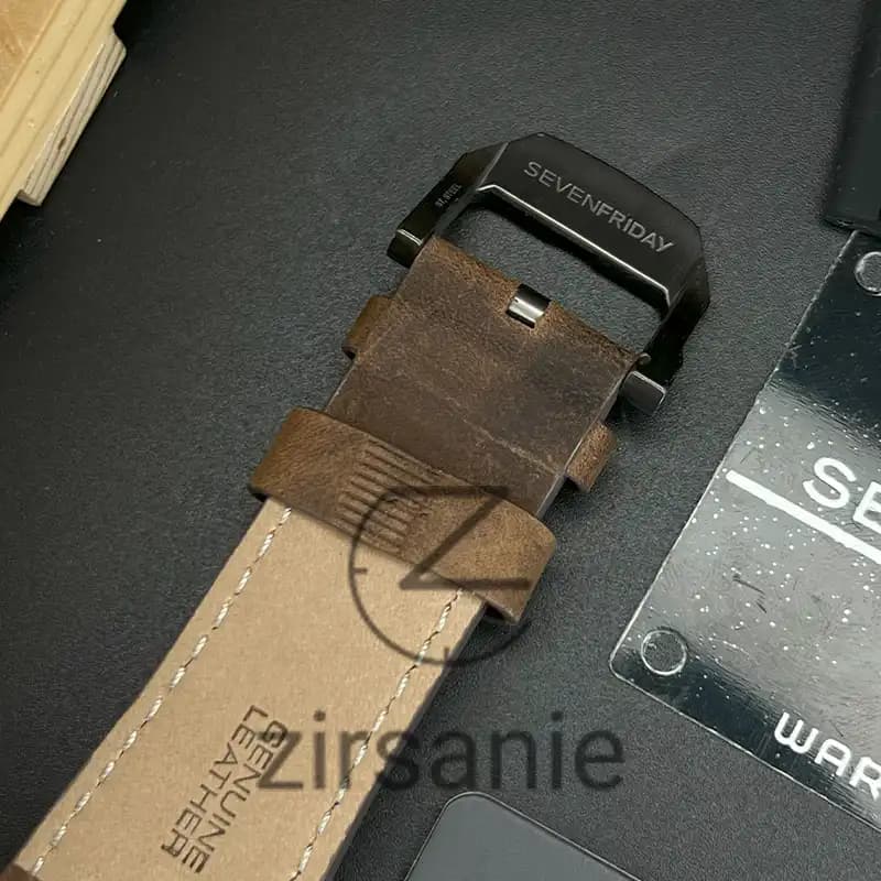 ساعت مچی مردانه سون فرایدی اتوماتیک سیلور بند چرم قهوه‌ای SevenFriday Automatic Q3 Silver Brown Leather Srtap — تصویر ۷