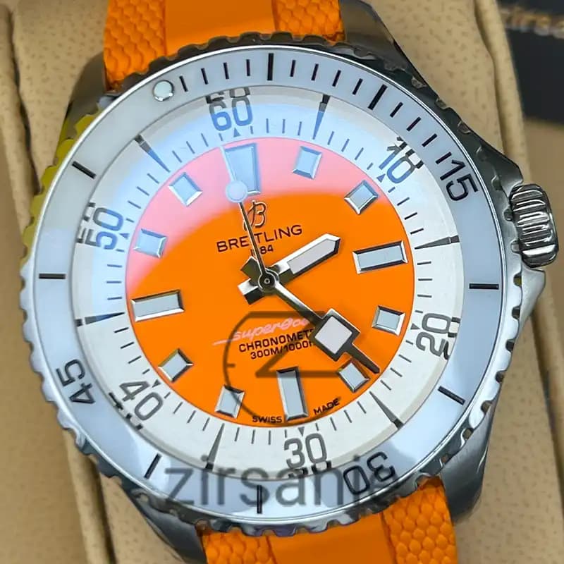 ساعت مردانه برایتلینگ سوپر اوشن اتومات سیلور نارنجی Breitling Superocean Automatic Silver Orange — تصویر ۱۲